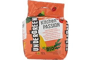 Undergreen Kitchen PASSION Terriccio per Ortaggi, Piccoli Frutti e Piante Aromatiche, Consentito in Agricoltura Biologica, 12 l