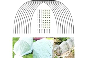 QKFON 90 Stück Tunnelbögen, Gartentunnel Unterstützung Hoher Garten-Stützrahmen, Gewächshaus-Reifen, Pflanzentunnel für Gartenstoff, Gartenpfähle, Ohne Folie