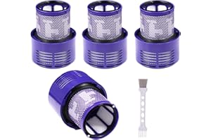 4 Piezas Filtros para Dyson V10 SV12,Laukowind Filtro de Repuesto Lavable para Dyson V10 SV12 con Cepillo de Limpieza Cyclone Animal Absolute Vacuum Cleaner,Reemplazo para No. 969082-01