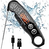 Meat Thermometer, Umedo Rechargeable Digital Food Thermometer with Backlight Screen & Auto On/Off, Waterproof Instant Read Co