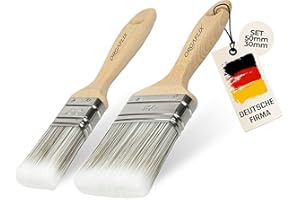 ‎ORGAFLIX ORGAFLIX Lasurpinsel 50mm, 30mm - Premium 2er Set - Kein Borstenverlust - Lasur Pinsel-Set für Holz außen, Lacke, Farbe, Öl, Möbelfarbe streichen - Lackpinsel Pinselset profi, Malerpinsel, Flachpinsel