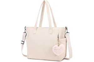 Makukke Cord Tote Bag Tasche Damen Umhängetasche Groß Shopper Tasche Handtasche Schultertaschen für Arbeit Büro Reisen Einkaufen Schule