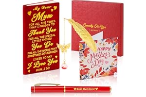 Echehi Mother's Gifts For Mum, Mum Presents For Birthday, A6 Journal With Touching Sayings, Ballpoint Pen, Feather Bookmark, Gift Box, Mum Gifts From Daughter Son