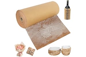 TULEBOLIAN Emballage en papier nid d'abeille,30cm*50m,Matériau d'emballage, Emballage écologique en papier kraft protecteur,pour emballer/ranger des objets fragiles exquis