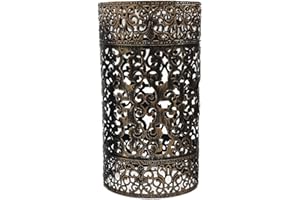 LEDSONE Vintage Cage Metal Lamp Shade - Industrial Metal Cage Light DIY Ceiling Pendant Lights for Dining Room Bedroom Loft Hallway (Brushed Copper 3)