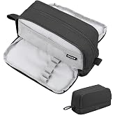 Eucomir School Pencil Case, Expandable School Case Organizer, jet black, Travel Adapters | Gran Estuche de Papeler&iacute;a Organiza