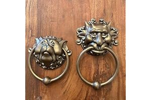 SENBERE Labyrinth Door Knockers - 3D Printed Talking Door Knocker, The Two Door Riddle from Labyrinth, Vintage Brass Decorative Wall Hangings Statue for Front Door, Barn Shed Doors