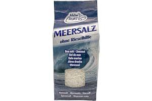 Natur Hurtig Meersalz Grob 1 kg | Naturbelassen, unraffiniert und ohne Zusätze | Unbehandeltes grobes Meersalz für die Salzmühle