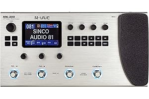 M-VAVE MK-300 Gitarren Bass-AMP-Modellierer mit Effektprozessor 320+ Effekte 160 Voreinstellungen Looper Drum Machine 10h Akkulaufzeit USB-C BT Leichtmetallgehäuse (Weiß)