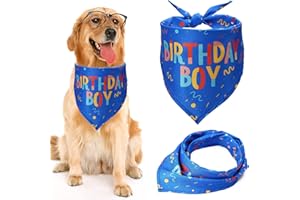 AOOGON Bandana d'anniversaire pour chien - Écharpe triangulaire douce - Accessoire lavable et réglable - Pour petite, moyenne et grande taille