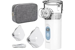 Mldnld Nebuliser Machine for Adults, Quiet Inhaler with Included Storage Bag, Rechargeable with 2 Masks & Mouthpiece, Easy to Use and Clean,Perfect Nebulizer for Travel and Home Use
