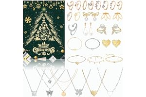‎SINGTIS Schmuck Adventskalender Frauen 2024 Mädchen Weihnachtskalender, 24 Überraschungen - Armband Halskette Ring Ohrringe, Countdown Kalender, Damen Schmuck Set, Weihnachten Geschenk für Damen Mädchen.