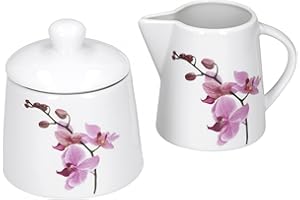 Van Well Kyoto Service à vaisselle Orchidée - Plusieurs sets disponibles 2 pièces. Ensemble sucrier + pot à lait.