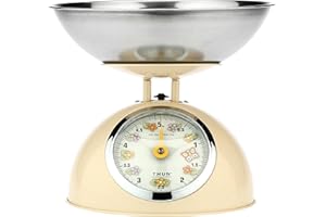 THUN - Bilancia - Cucina, Altro per la cucina - Idea Regalo - Linea Country - Acciaio Inossidabile, Ferro - Base h 15 cm, Ø Base di Appoggio 21 cm, Piatto della Bilancia Ø24,5 cm, h 11 cm
