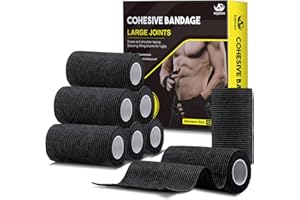 AnjoCare selbstklebende Bandage Wrap(8Pack),atmungsaktive Selbstklebender Verband,kohäsive Bandage Wrap für Erste Hilfe,Sportverletzungen,Handgelenk Verstauchungen Schutz,Vet Wrap für Hunde(10CMX4.5M)