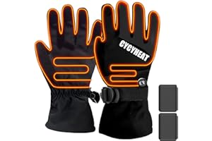 CYCYHEAT Gant Chauffant Enfant – Gants de Ski Imperméables pour Garçons et Filles avec Éléments Chauffants Améliorés et Batterie 5000mAh, 3 Niveaux de Chaleur pour Hiver, Ski et Activités Extérieures