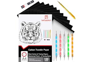 Raimarket Svart Kolpapper, 100 A4-papper | Kopieringspapper För Tyger, Överföringspapper För Tyger Och Kalkerpapper