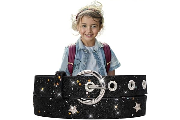 EANAGO Superstar Ceinture pour enfant fille (maternelle et primaire, tour de hanches 57-72 cm), taille de la ceinture 65 cm