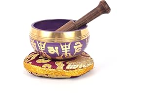 BERMONI Buddha Eye & Sanskrit Om Carved Singing Bowl- SING1049PPL