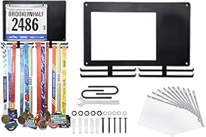 Ysislybin Porta Medaglie e Appendiabiti da Parete con Pennarello per Lavagna, Adatto per gli Appassionati di Corsa