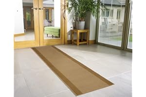 Bravich Pain Solid Border Pattern Very Long Hallway Hall Runner Narrow Rugs Custom Length Beige Stair Carpet Mats 60x150CM (2'X5')