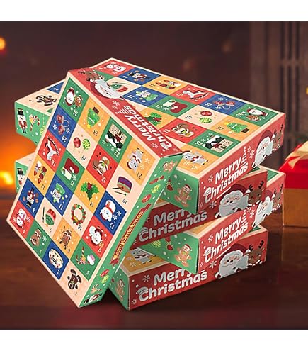 Calendrier De L'Avent DIY Vide à Remplir - 24 Boîtes En Papier Réutilisables - Pour Noël, Anniversaire, Saint-Valentin - 2
