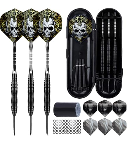 Fléchettes Professionnelles 22g Avec Pointe Métal - Lot De 3 Fléchettes Complètes En Aluminium + Ailettes Supplémentaires - 6