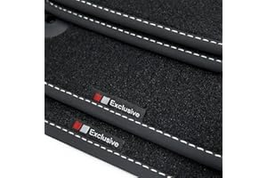 teileplus24 EF204-FBA Alfombrillas Exclusive-Line Design para VW Passat B6 3C B7 2005-2014 Costuras Decorativas