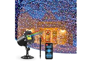 AVOKADOL Christmas Projector Lights Outdoor, Christmas Laser Lights Outdoor, 3 Colors Moving Star Projector with Remote Control,Holiday Decorations Outside with 16.5ft Cord,IP65 Waterproof-for Garden/Party