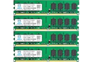 Motoeagle DDR2 DIMM 8GB(4x2GB) 800MHz PC2-6400U 240-pin 1.8V PC2 6400 RAM 2Rx8 UDIMM 6300 Desktop Arbeitsspeicher CL5 Unbuffered Non-ECC Kit