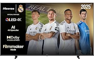 Hisense 55E7Q - QLED Smart TV 55 Pulgadas, Dolby Vision, Dolby Atmos, Modo Juego Plus, 60Hz VRR 120 fps, Modo Deportes, Monvimiento Suave IA, Bluetooth y HDMI 2.1, Control por Voz Alexa
