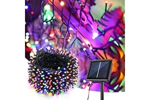 BrizLabs Navidad Decoración Luces Solares, 32M 300 LED Guirnalda Luces Exterior Solares Cadena de Luz Solar 8 Modos Para Árbol de Navidad Jardines Terraza Patio Halloween Fiesta Vacaciones, Colores