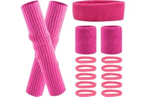 Eniyou Calentadores Piernas Mujer Pelo Disfraz Años 80 Mujer Disfraz Gimnasta Años 80 Mujer Disfraz Aerobic Años 80 Accesorios De Moda Para Yoga,Running Senderismo Accesorios De Los Años 80 Para Mujer