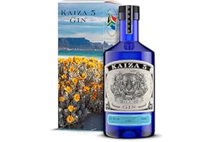 ‎KAIZA KAIZA 5 BLUE GIN – 0,5 l - 43% | Gin aus Südafrika/Kapstadt | Blumig, beerig, frisch | Holunder, Blaubeere und Drachenfrucht | Blumig, beerig, frisch BEACH