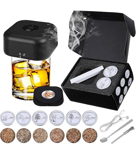 Ritual Life Kit Per Affumicare Cocktail E Whisky – Con Torcia, 2 Bicchieri, 2 Stampe Per Sfere Di Ghiaccio E 4 Aromi - 2