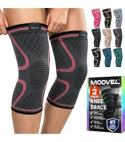 NEENCA Genouillère Compression (Lot De 2) - Soutien Rotulien Respirant Pour Arthrose, Ménisque, Sport Et Récupération (M, Azure)