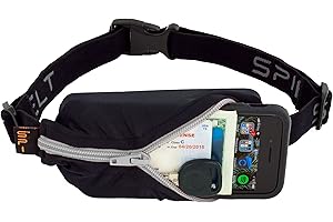 Spibelt: Das Original No-Bounce Laufgürtel für Läufer, Sportler und Abenteurer (schwarz mit Titan-Reißverschluss)