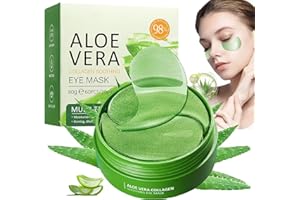 HAOUTDORY 60 Pezzi Patch Occhi con Aloe Vera e Collagene,Maschera Idratante Anti-Occhiaie,Anti-Borse,Anti-Rughe,Cura Contorno Occhi Uomo Donna