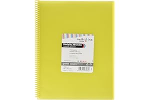 Grafoplás | Carpeta de Fundas A4 de Espiral | Color Amarillo | 30 Forros Transparentes | Espiral PVC | Tapas Polipropileno | Gomas de Cierre | Maxiplás Multiline