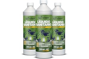BIO-CHEM CLEANTEC bio-chem - Líquido Sanitario 3L Nueva fórmula con microorganismos para WC químicos de caravanas - Aditivo Sanitario Concentrado para WC portátiles de Camping - Vaso medidor Incluido