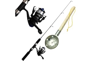 PALADIN Fishing Ice Fishing Set Basic - Professional Ice Rod + Stationary Reel + Ice Scoop - Ice Fishing Set Pro Combo
