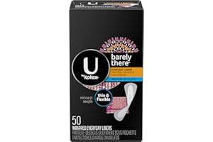 U by Kotex Barely There Liners, Light Absorbency, Regular, Fragrance-Free, 50 Count