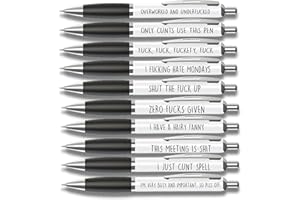 Cheeky Chops Pack of Ballpoint Pens - Funny Pen Set For Colleagues - Funky Stationery Quirky Gift - Office Desk Accessories - Rude Pen Set - Funny Friend Gift (The 10 Pack)