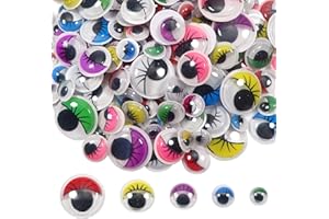 TOAOB THE ONE AND ONLY BABY TOAOB 210 Pezzi Occhi Adesivi con Ciglia Colorate Autoadesivi Plastica Occhi Finti Mobili Occhietti 8 10 12 15 20 mm per Fai da Te Lavoretti Scrapbooking Creazione Bambole Pupazzi Artigianato