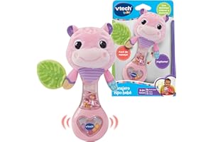 VTech-Baby Sonajero Hipo bebé rosa, Ideal para manos pequeñas, Papel crujiente, Orejitas móviles, Sin componentes electrónicos, Regalo bebés +3 meses, Versión ESP