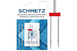 SCHMETZ | 1 Ago per macchina da cucire | Universale gemello extra large | 130/705 H ZWI BR 6.0 | Spessore 6.0/100