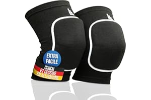 LAUTER SCHUTZ ® Genouillère ULTRALIGHT - respirante, extensible, douce - [Sports d'intérieur et d'extérieur] Avec genouillères pour le handball, le volley-ball, le VTT et plus encore (Noir, S)