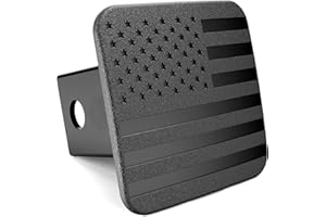 eVerHitch 2" American Black Flag Trailer Hitch Cover Plug for 2 Inch Hitch Receivers