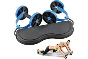 Kemket Pull Rope Abdominal Muscle Wheel - Strengthen, Stretch, and Tone Your Abs, Core, Arms, Back, and Shoulders