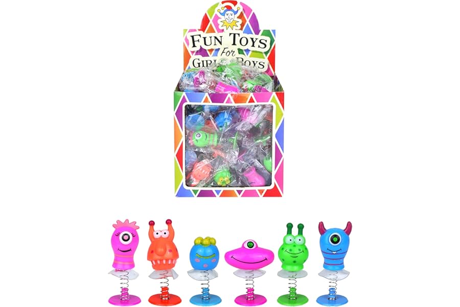 Henbrandt 6 x Monster Jump Ups Pop Up Monsters Kids Party Bag Loot Fillers Classroom Rewards Lucky Dip Prizes Party Favours for Boys and Girls